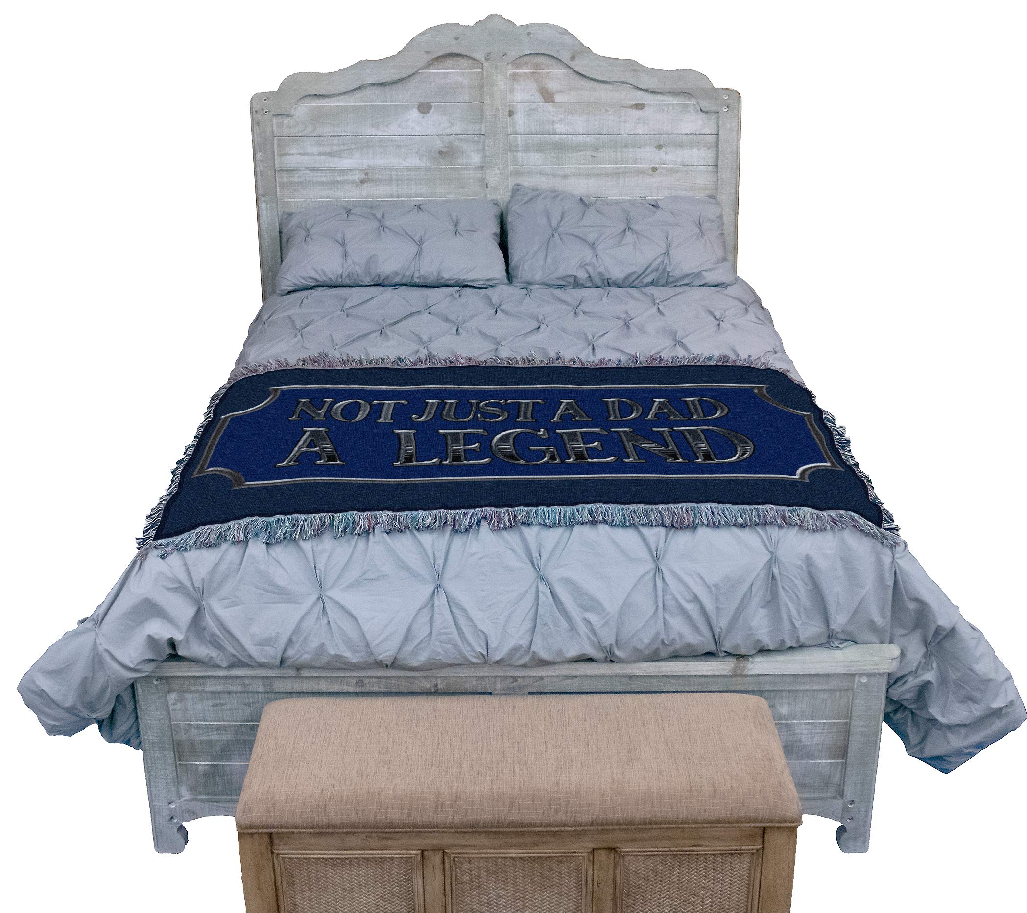 Pure Country Weavers Dad A Legend Cotton Woven Throw Blanket - 61x36 Inch American-Made Sofa Blanket for Couch, Bed & Gift Giving - Cozy Home Decor for Living Room, Father's Day & Family Gatherings
