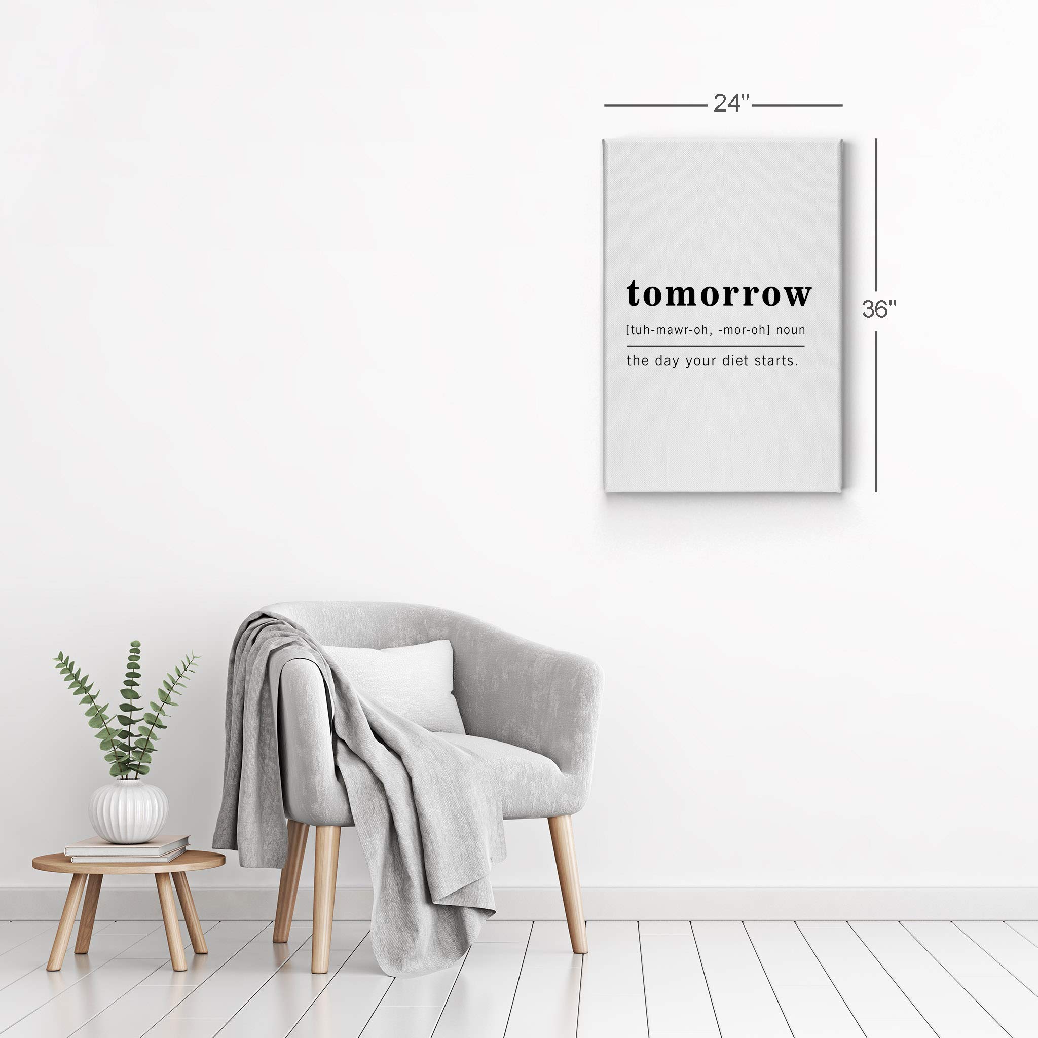 Funny Noun Dictionary Definition of Tomorrow Canvas Print - Inspirational Quote Wall Art for Office, Living Room, Bedroom & Bathroom Decor - Ready to Hang Home Decor Made in USA (40x30) - Perfect for Gifts, Housewarming & Motivational Spaces