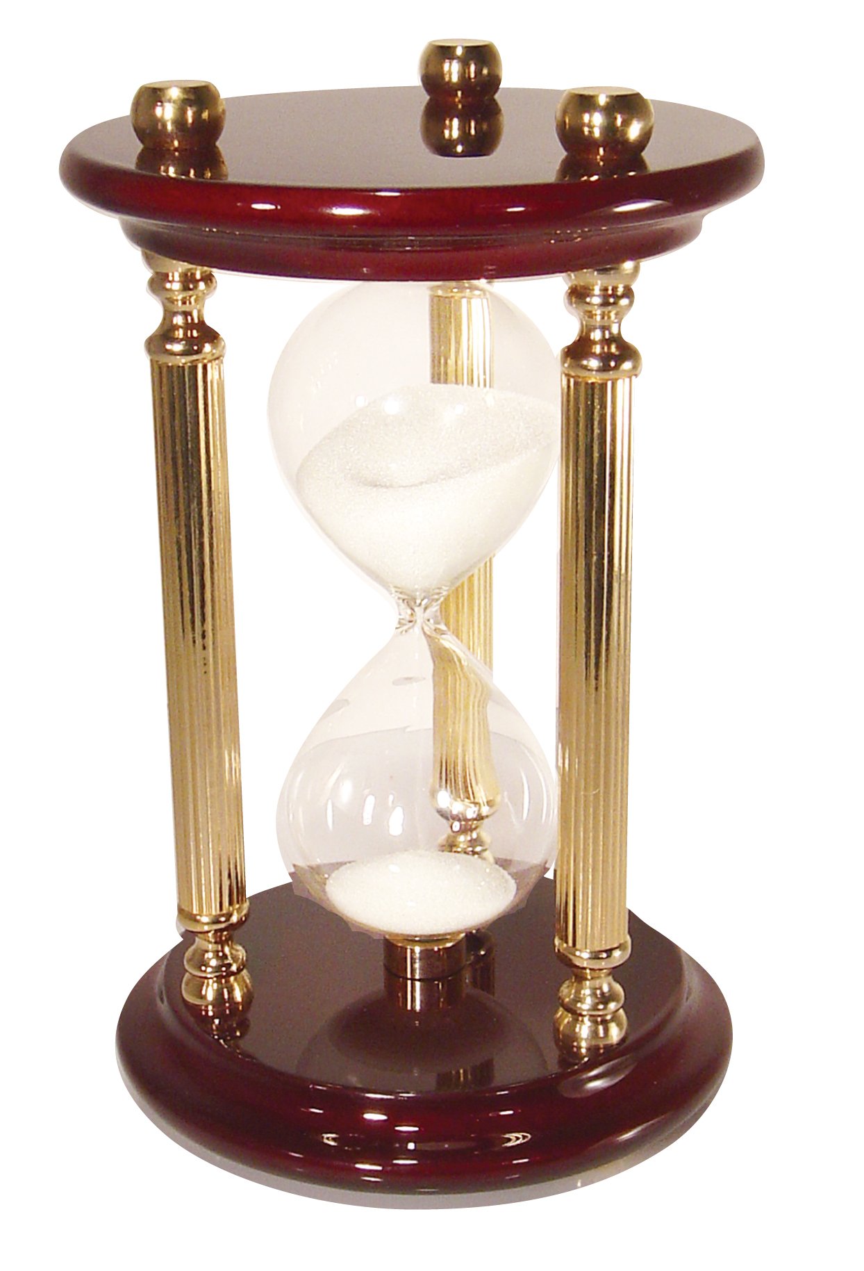 7-Inch 15-Minute Sand Timer with High Gloss Wood & Brass Spindles - Premium Hourglass for Board Games, Kitchen, Classroom & Home Decor