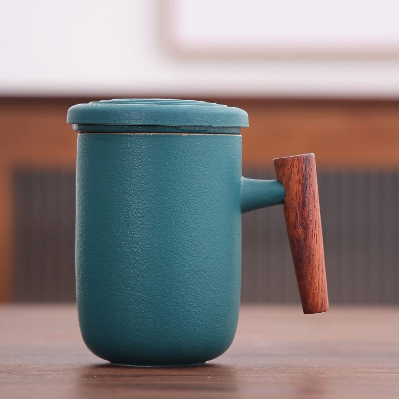 Premium Ceramic Coffee Mug with Lid - Insulated Swig Cup, Customizable Meh Mug with Tea Infuser - Perfect for Home, Office & Travel Use