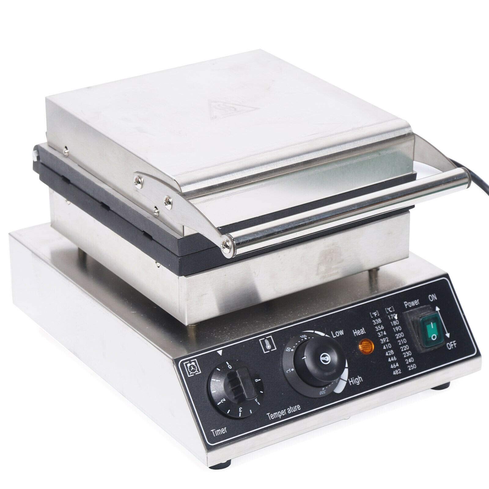 Commercial Electric Waffle Maker - 1500W Belgian Waffle Iron with 6 Grids & Double-Sided Nonstick Plates for Restaurants, Bakeries, Cafes & Home Use - Perfect for Breakfast, Brunch, Desserts & Catering Events