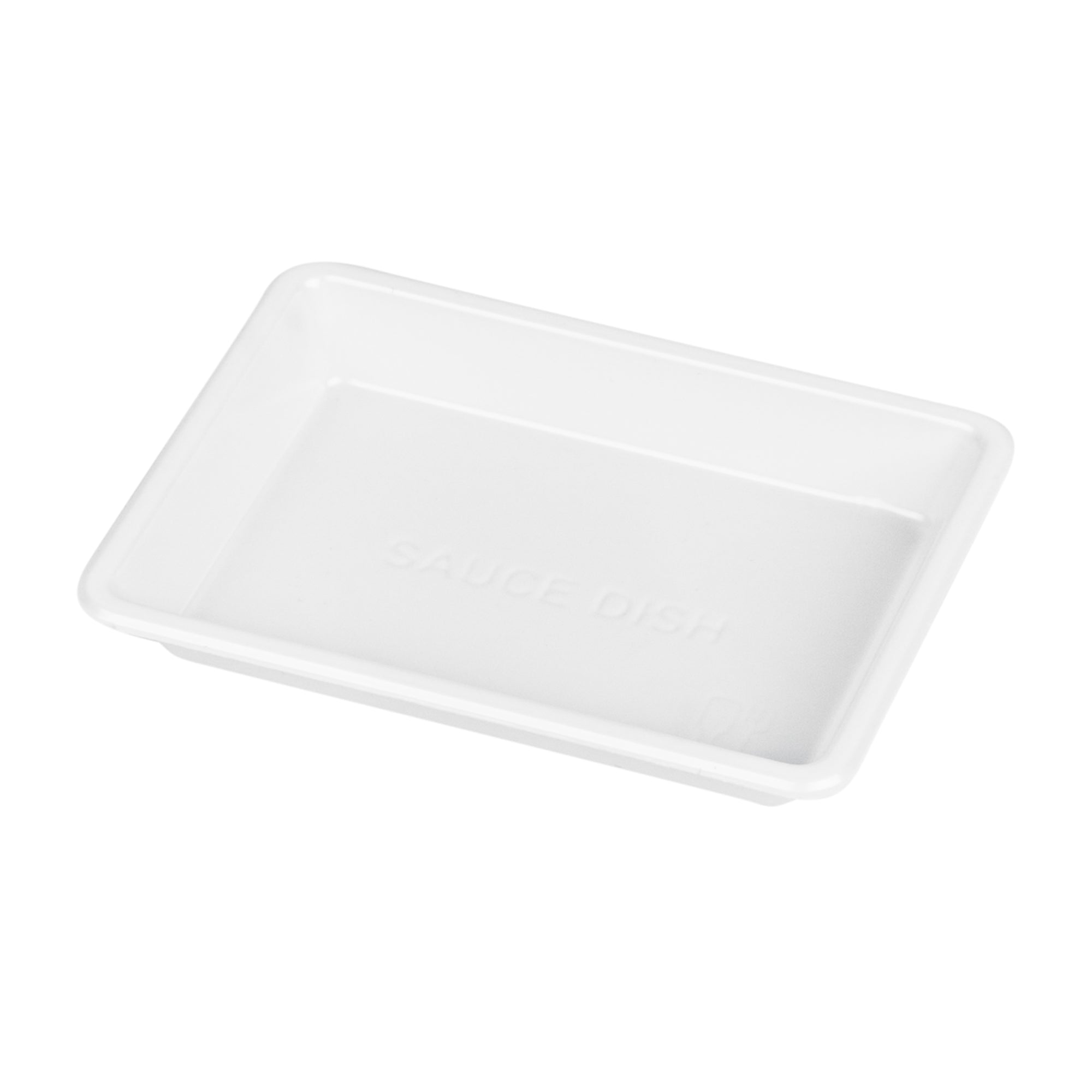 1 oz Rectangle White Plastic Sauce Dish - 100 Count Box (3