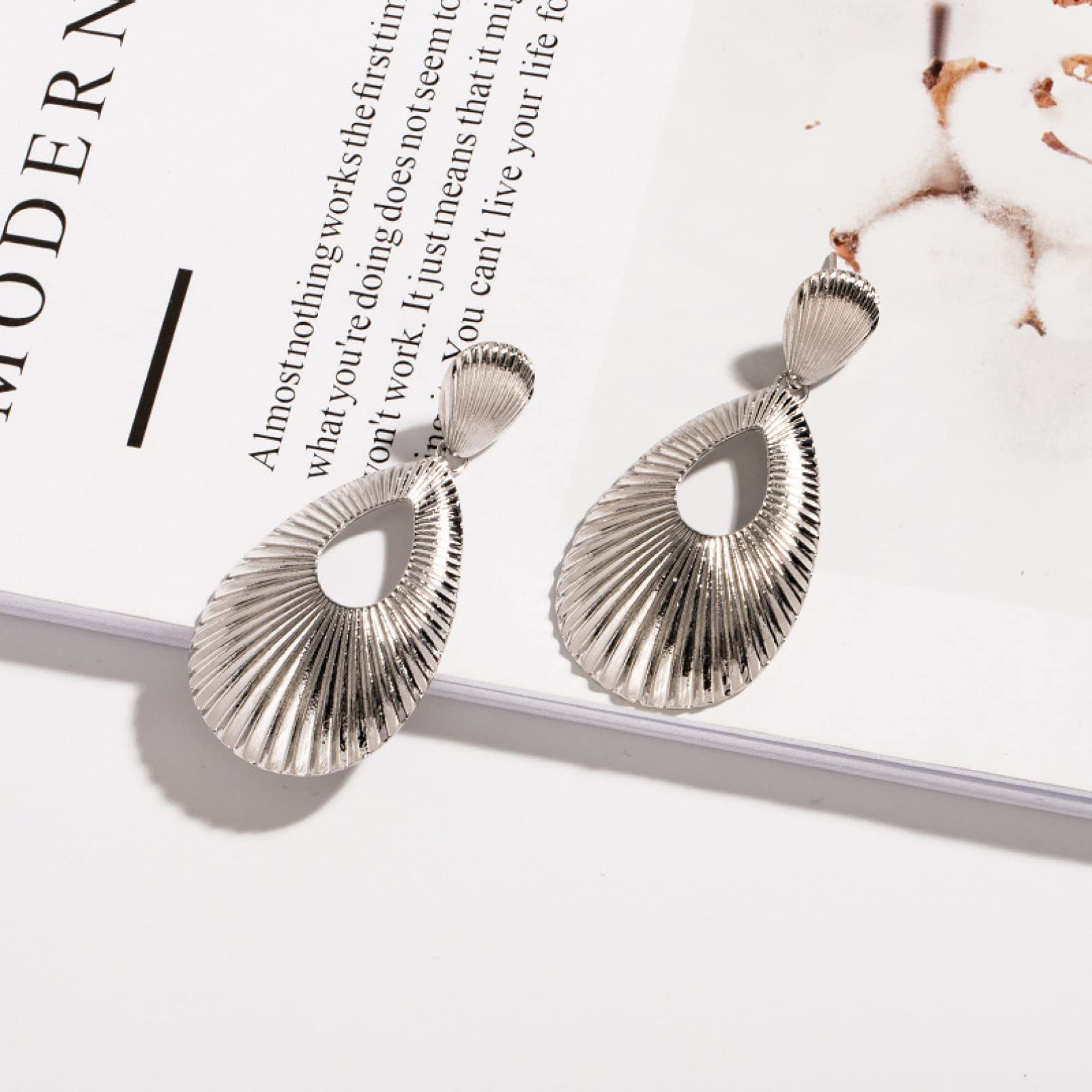 Stylish Silver Drop Earrings for Women - European Hollow Alloy Retro Party Jewelry | Perfect Gift for Girlfriend, Wife, Sister, Daughter, Mother | Birthday, Anniversary, Wedding & Special Occasions