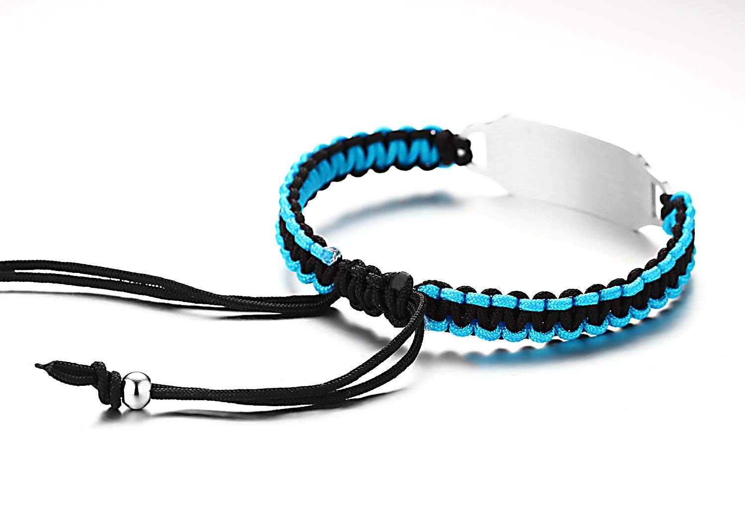 Custom Medical Alert Bracelets for Women - Free Engraving, Adjustable 6.5-8.5 Inches, Nylon Handmade Braided Rope ID Bracelet - Perfect for Allergies, Diabetes & Emergency Medical Identification