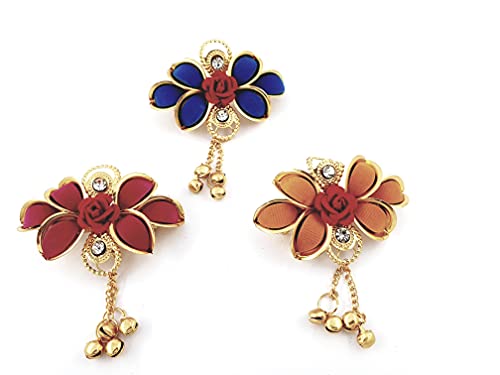 Dhavsai DG Multi-Design Hair Clips for Women & Girls – Small Size Hair Accessories Set of 3 (Multi-Color & Pattern) – Perfect for School, Parties & Everyday Styling
