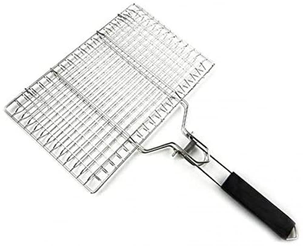 Mavoorick Portable Non-Stick Foldable Stainless Steel Grill Basket for BBQ - Perfect for Grilling Meat, Fish & Vegetables at Camping, Picnics & Backyard Parties