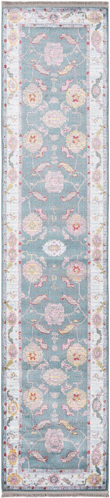 Paragon Collection 12 Ft Runner Rug - Soft Medium-Pile Gray Blue Carpet for Hallways & Entryways | Durable Non-Slip Living Room & Bedroom Area Rug