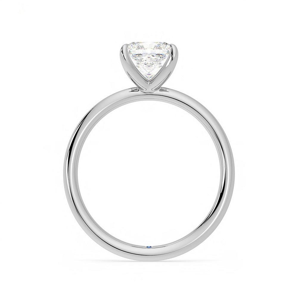 Princess Cut Solitaire Moissanite Engagement Ring with Hidden Anniversary Stone - Perfect for Proposals, Anniversaries & Special Occasions