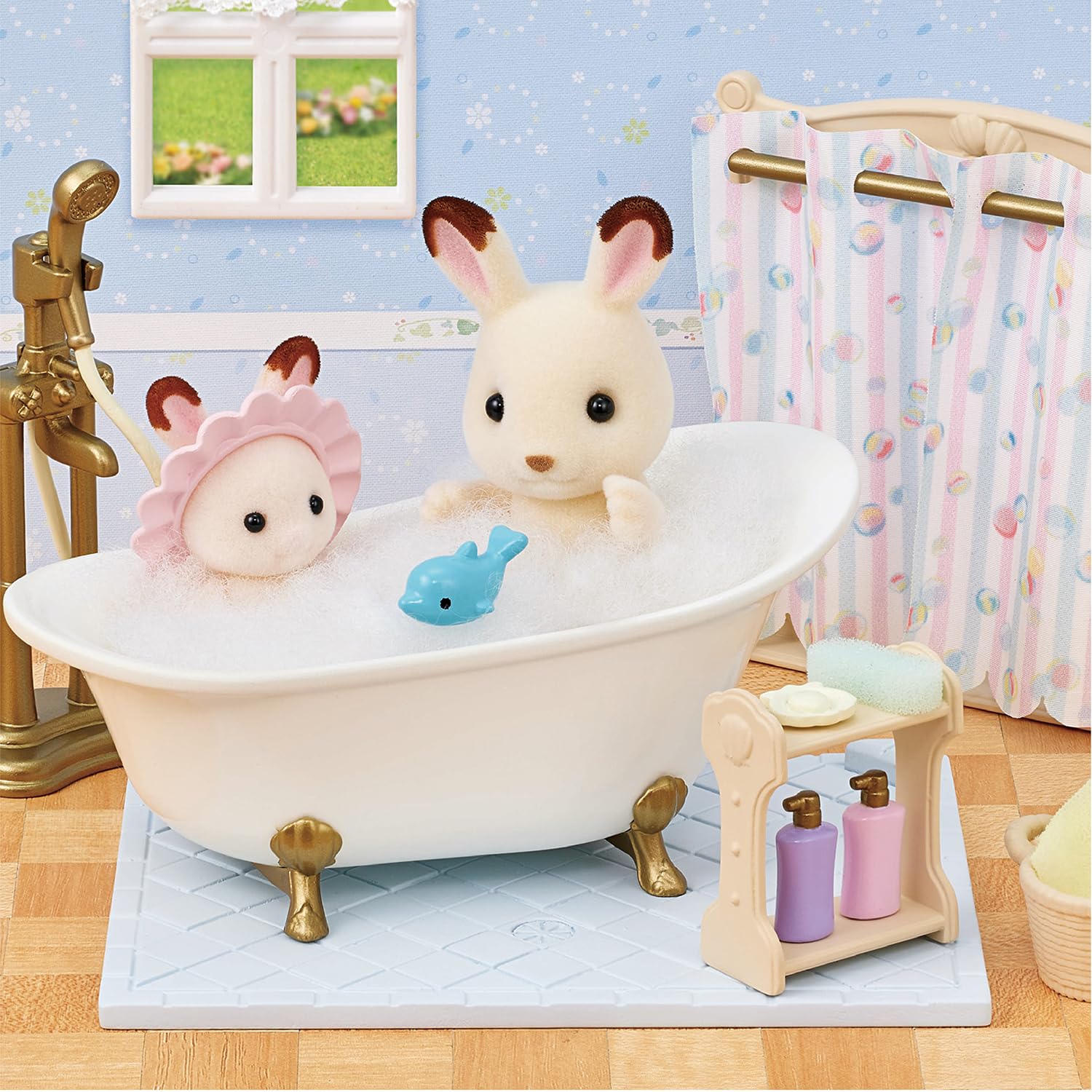 Calico Critters Bath & Shower Set - Colorful Animal-Themed Bath Toys for Kids | Perfect for Bathtime Fun & Imaginative Play