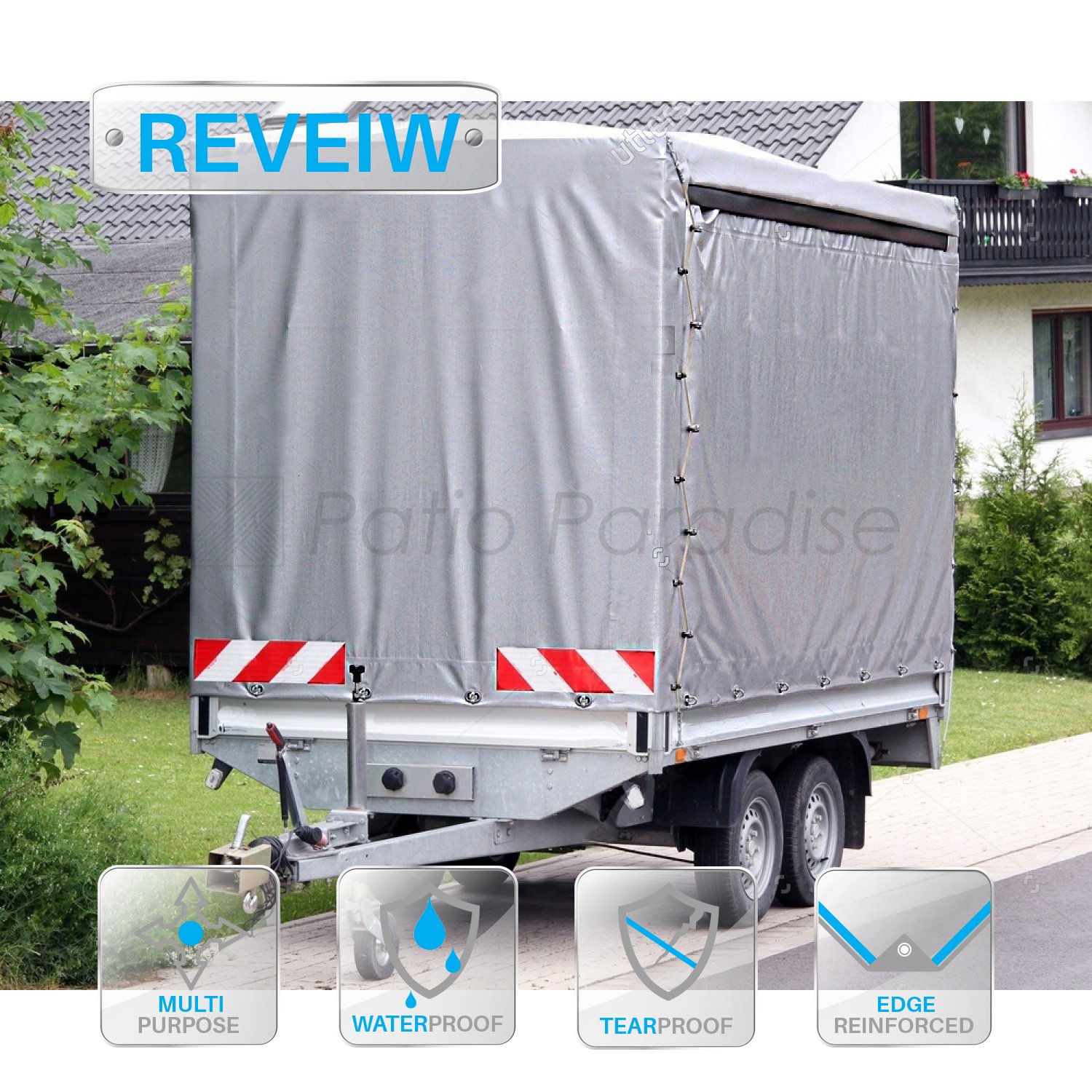 30' x 40' Heavy Duty Waterproof Silver Tarp - UV Resistant Poly Tarpaulin with Reinforced Edges for Outdoor Use - Perfect for Patio Furniture, Car Ports, Greenhouse Canopy, Tent & Painting Cover Protection