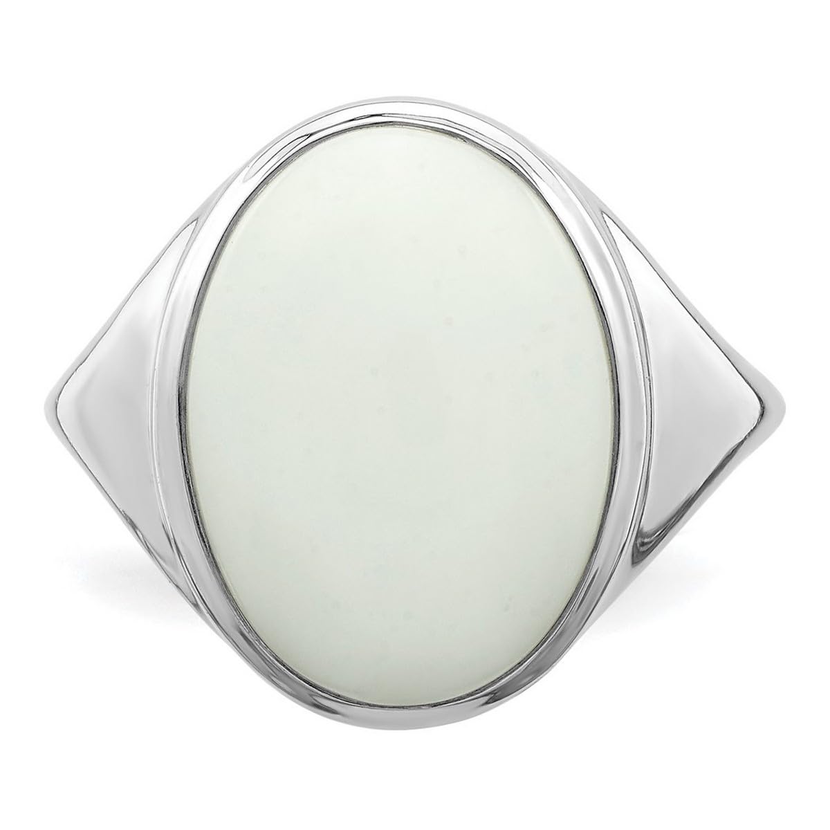 925 Sterling Silver Polished White Agate Ring for Women - Elegant Dainty Stackable Band, Perfect for Everyday Wear, Gift Giving & Special Occasions