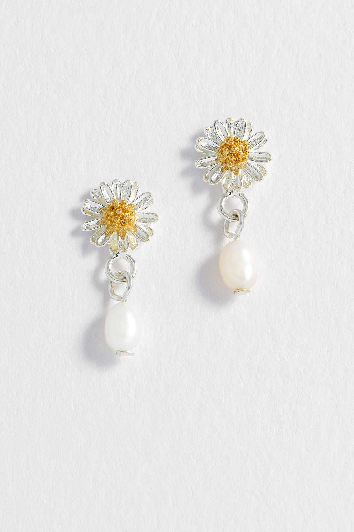 Wildflower Pearl Drop Stud Earrings - Elegant Floral Pearl Dangle Earrings for Women - Perfect for Weddings, Parties & Everyday Wear