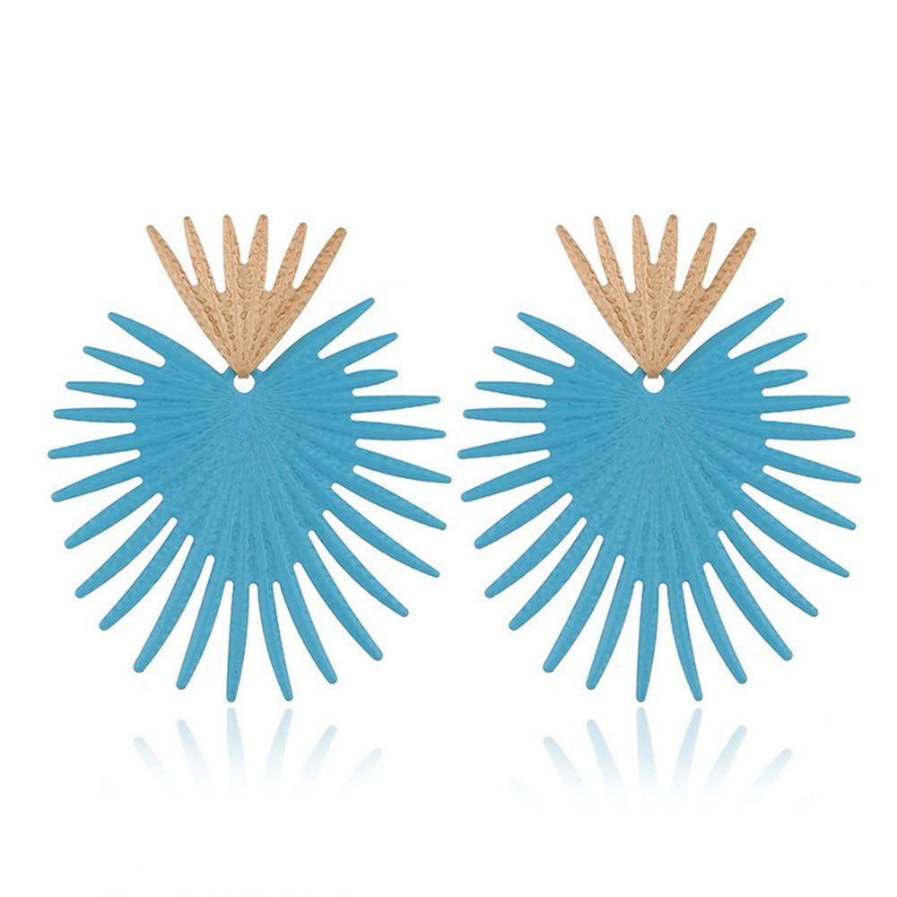 Leaf Heart Dangle Earrings for Women - Geometric Tassel Statement Earrings with Punk Minimalist Design | Perfect for Parties, Dating & Everyday Wear