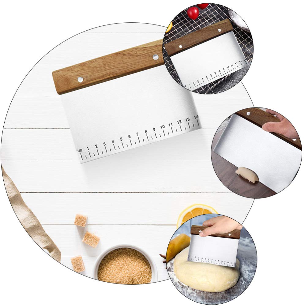 2-Piece Stainless Steel Baking Scraper Set - Dough Cutter, Pastry Spatula, Butter & Cream Scraper - Essential Baking Tools for Bread, Cookies & Cake Decorating (Perfect for Home Bakers & Professional Kitchens)