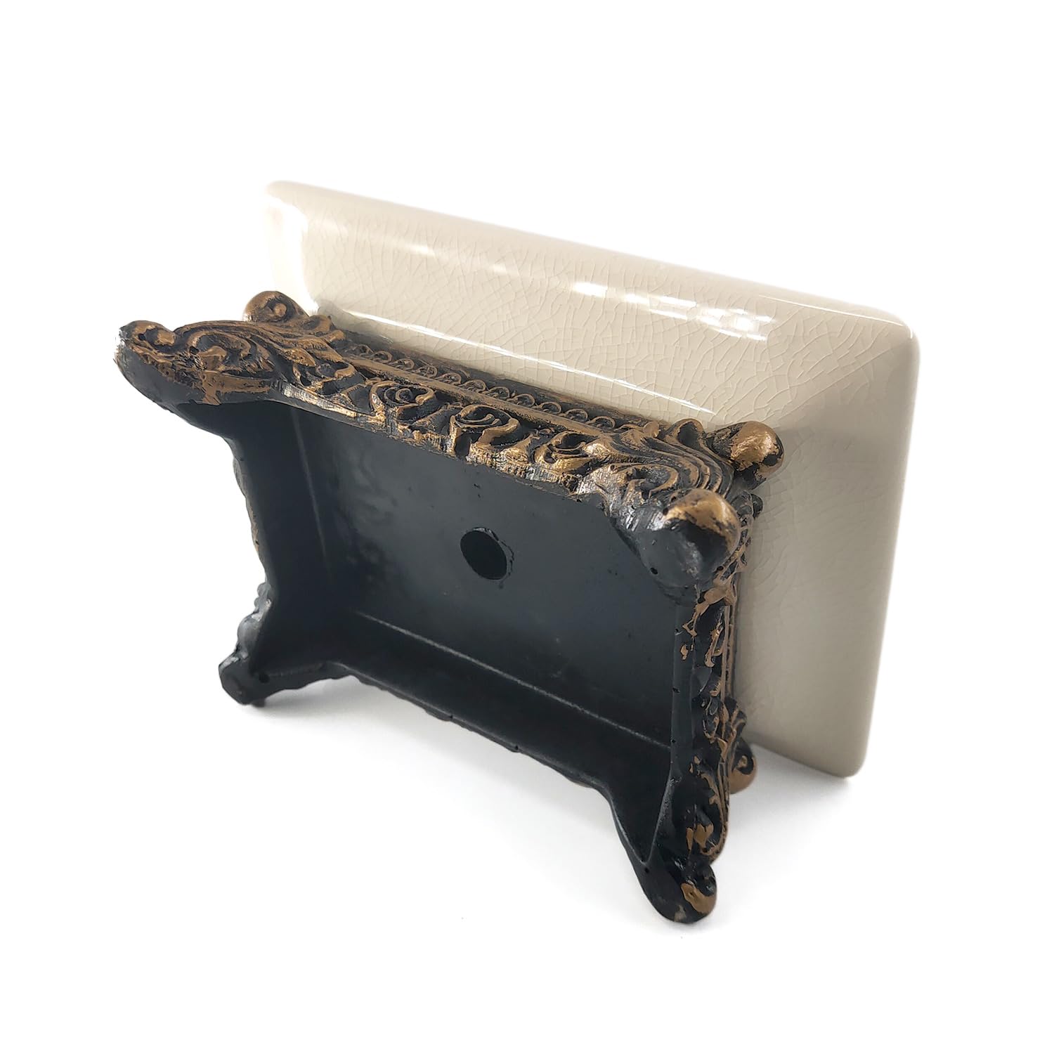 European Style Soap Dish - Elegant Bathroom Soap Holder for Sink Countertop, Shower & Bathtub | Durable Ceramic Soap Tray with Drainage Holes | Perfect Bath Accessory for Modern Home Decor