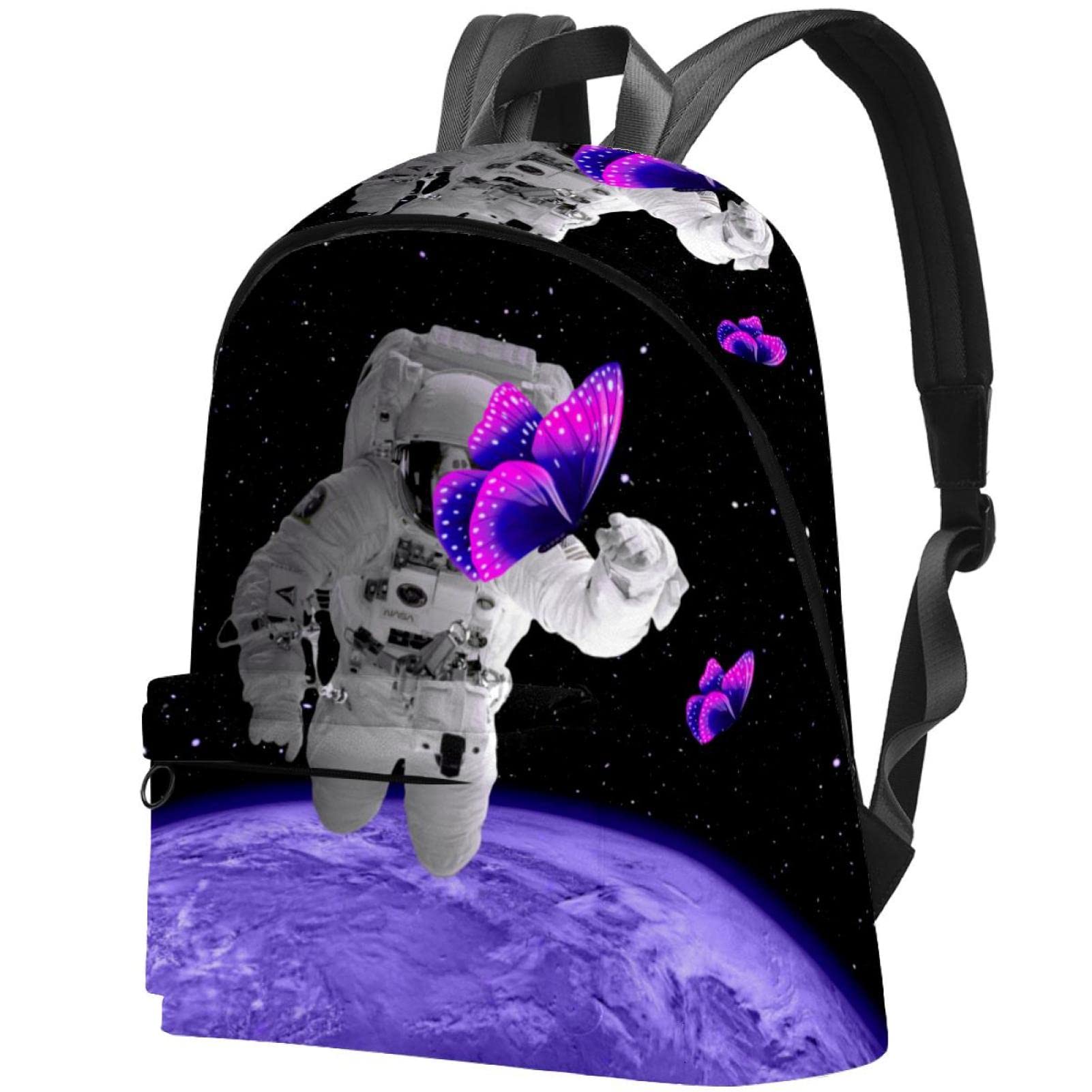 Starry Purple Butterfly Canvas Backpack for College, Travel - Durable Unisex Backpack for Women & Men - Perfect for School, Work & Outdoor Adventures