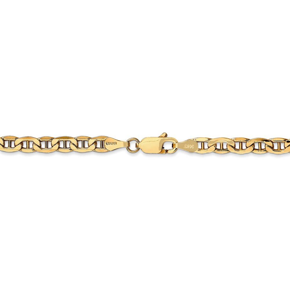 14k Yellow Gold Hollow Anchor Chain Bracelet - Elegant & Durable for Daily Wear