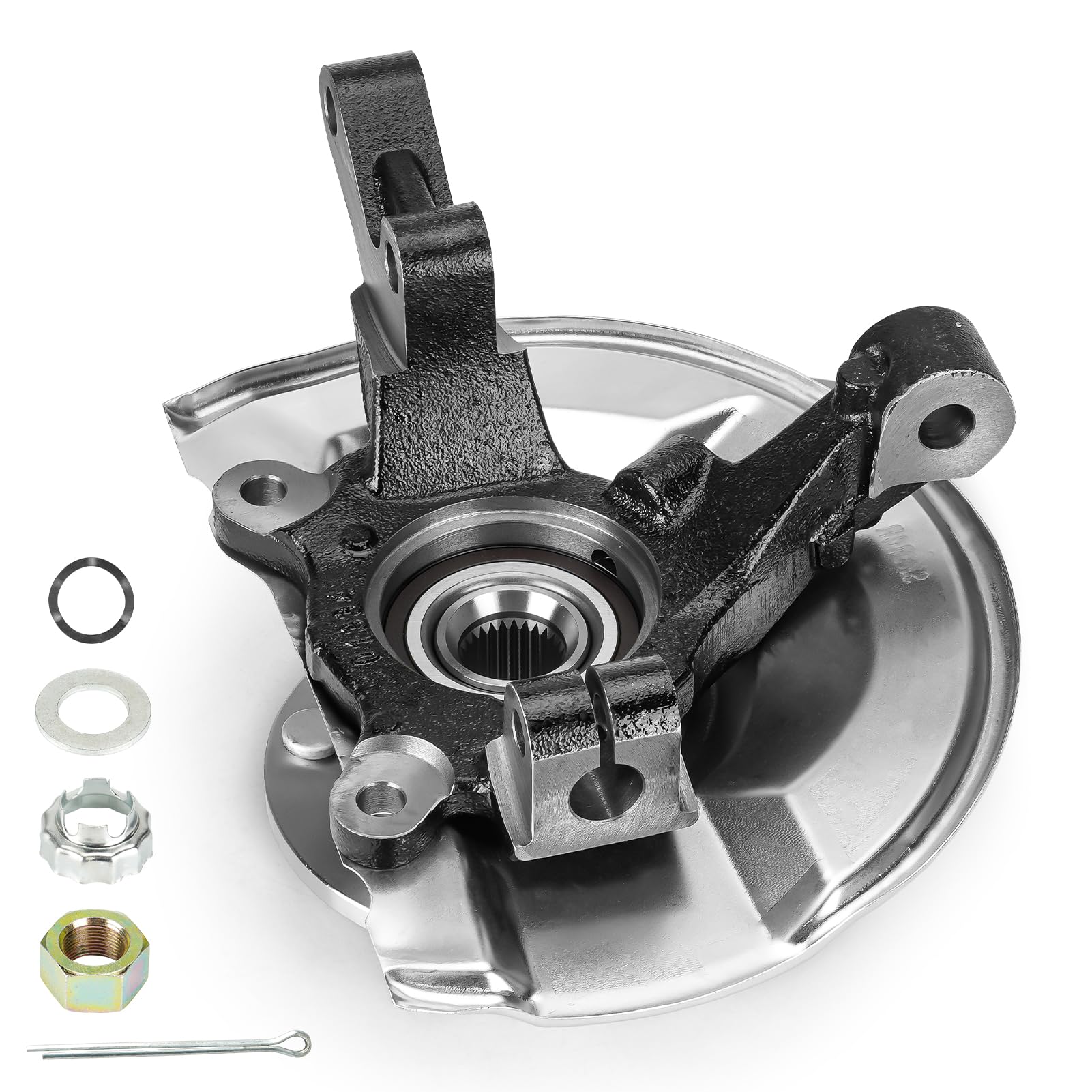 Front Steering Knuckle & Wheel Bearing Hub Assembly for Dodge Caliber 2007-2012, Jeep Compass 2007-2017, Patriot 2007-2017 - Right Passenger Side - Replaces Part Numbers 698-410, 698410, 510090, FW93 - Perfect for Off-Roading, Daily Commuting & Vehicle Maintenance