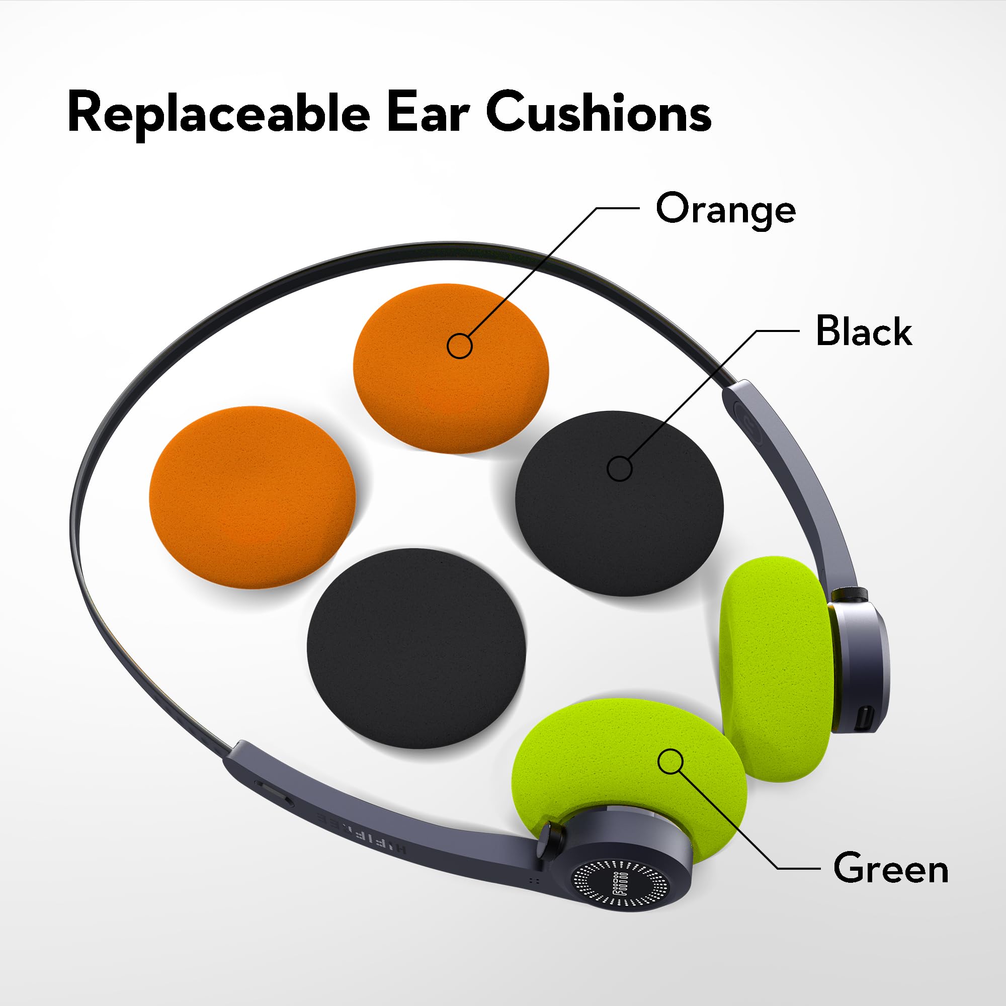 mifo FiiTii Retro Wireless Headphones - Bluetooth 5.4 On-Ear Headset with Built-in Mic, HiFi Dynamic Sound, Lightweight Design (Black/Green/Orange) - Perfect for Commuting, Workouts & Vintage Music Lovers