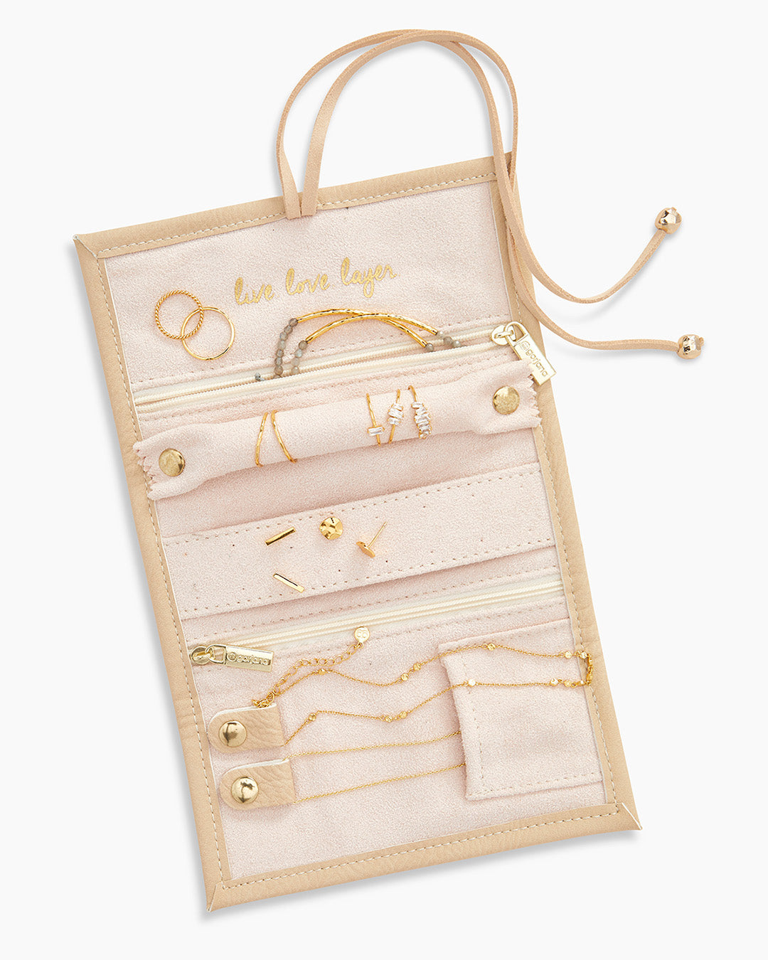 Premium Jewelry Roll Organizer for Travel - Leather Jewelry Case with Multiple Pockets for Necklaces, Rings & Earrings - Perfect for Vacation, Business Trips & Daily Storage