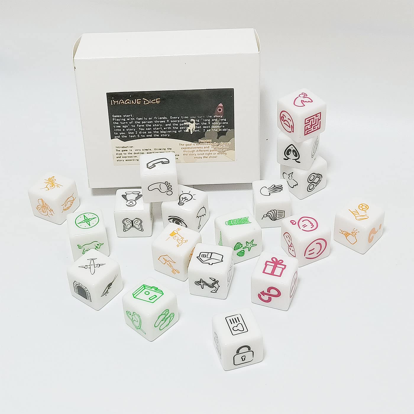 Happy Story 18 Cubes Bundle Set - Word & Storytelling Dice Game for Kids with 4 Models & 108 Images | Creative Educational Toy for Family Game Night, Classroom Activities & Imaginative Play