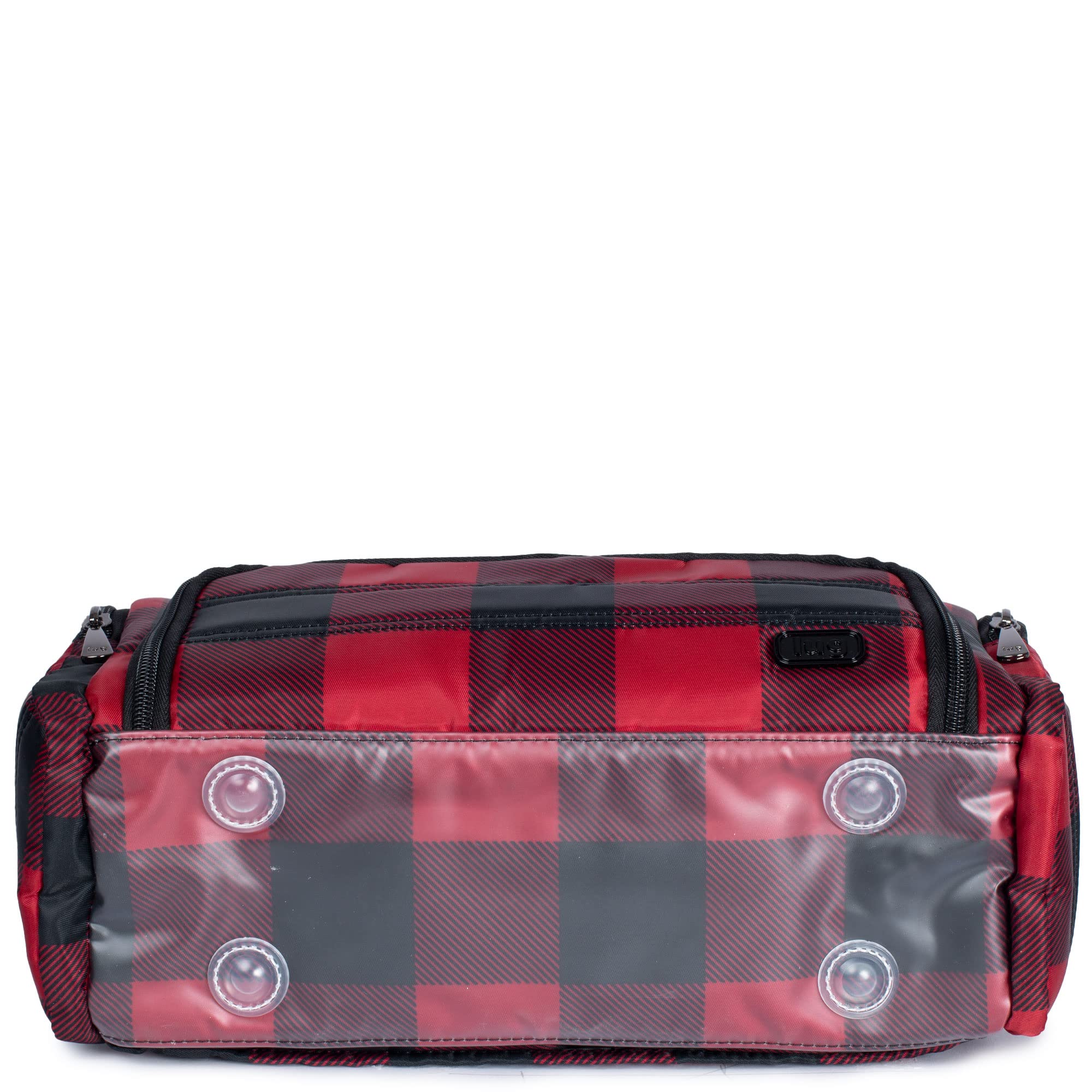 Stylish Buffalo Check Red Lug Trolley Makeup Bag - Perfect for Travel, Gym & Everyday Organization | Water-Resistant Cosmetic Case