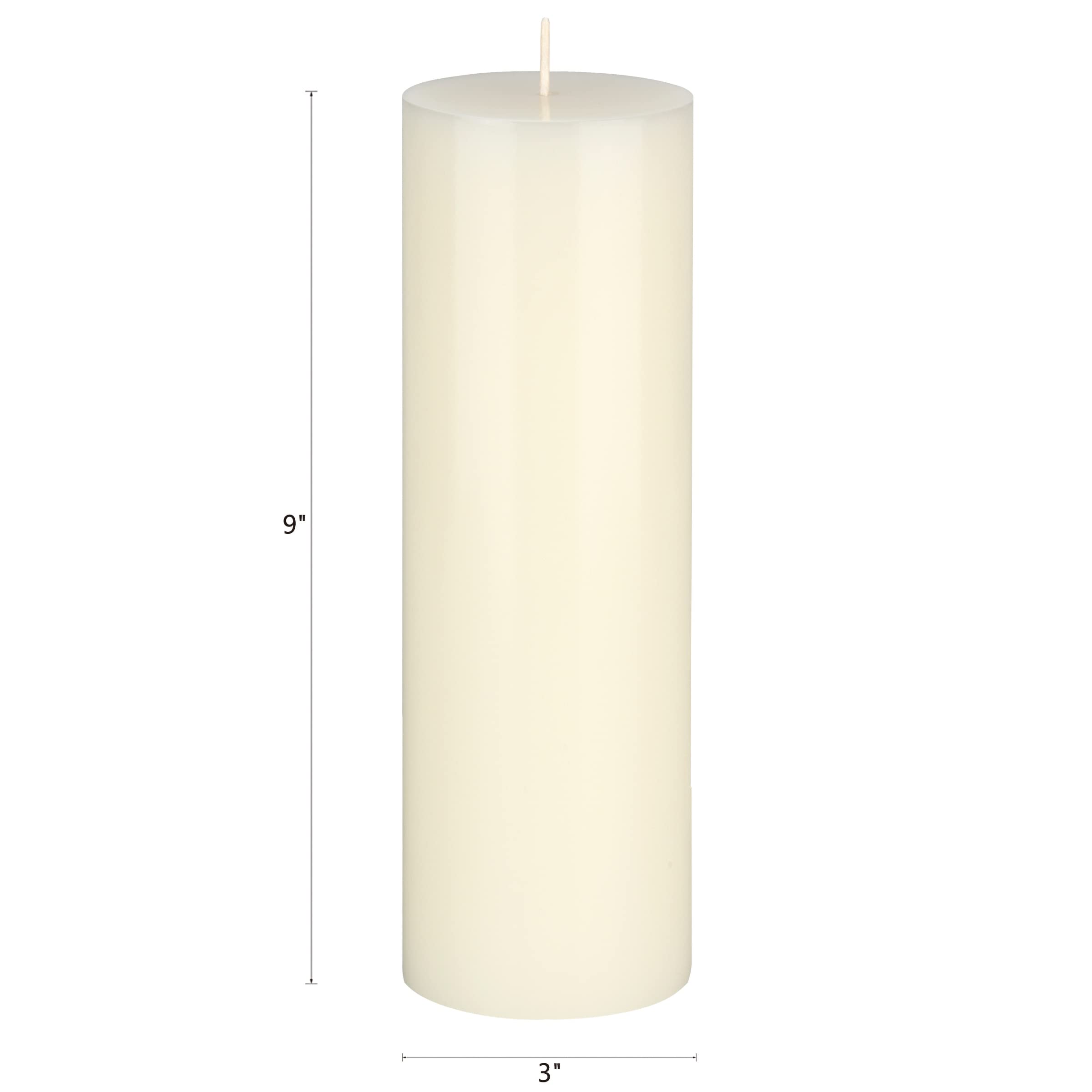 Premium Unscented Ivory Pillar Candle - 3x9 Inch Hand-Poured Pure Wax for Home Decor, Weddings & Events | Elegant Centerpiece for Holidays, Spas, Vigils & Prayer Ceremonies | Long-Lasting Celebration Candle for Romantic Dinners & Relaxing Baths