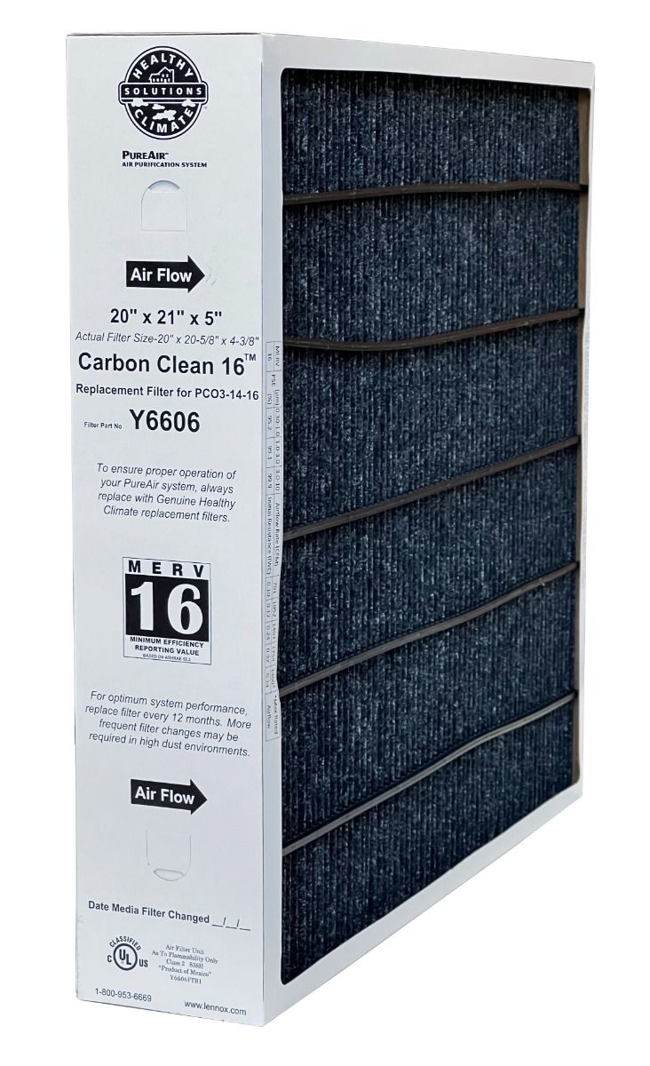 Lennox Y6606 Healthy Climate 20x21x5 MERV 16 PureAir 100908-12 Air Filter for PCO3, 14 & 16 HVAC Systems | Improves Indoor Air Quality for Homes & Offices