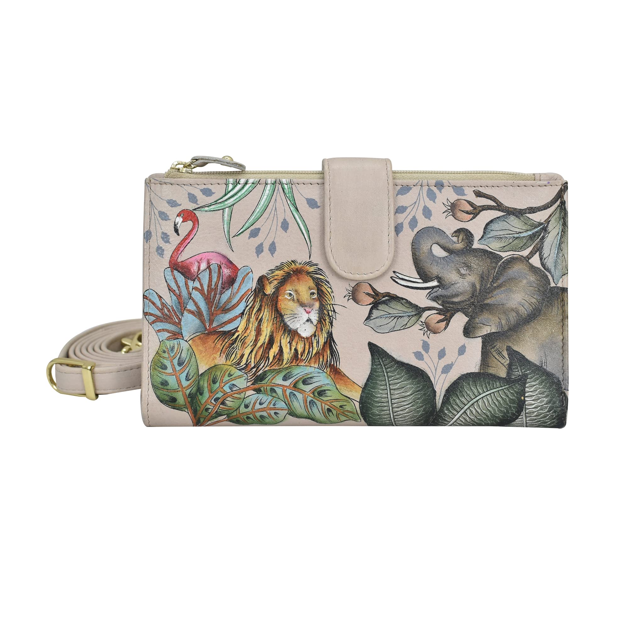 Anuschka Handpainted Leather Women's Large Phone Case & Wallet - Stylish Crossbody Clutch for iPhone 15/14/13 Pro Max, Galaxy S23/S22 Ultra | Perfect for Travel, Shopping & Everyday Use