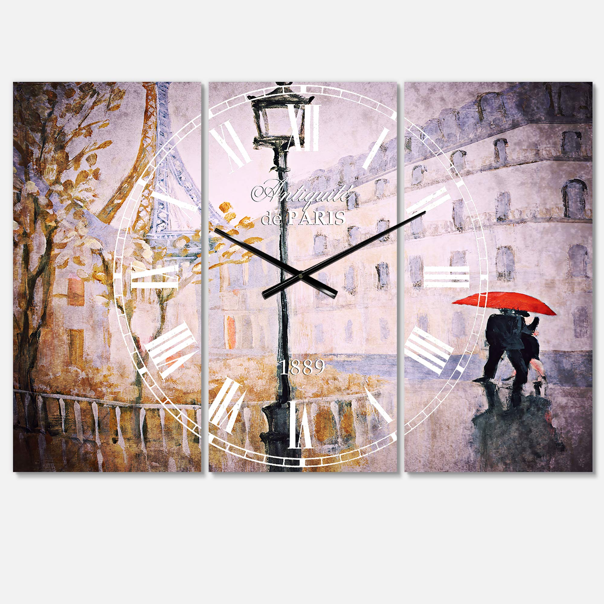 Designart Cubist Color Composition II Mid-Century Modern Round Wall Clock - Metal Wall Art Decor for Living Room, Bedroom, Office | Unique Home Decor Gift Idea for Housewarming & Interior Design