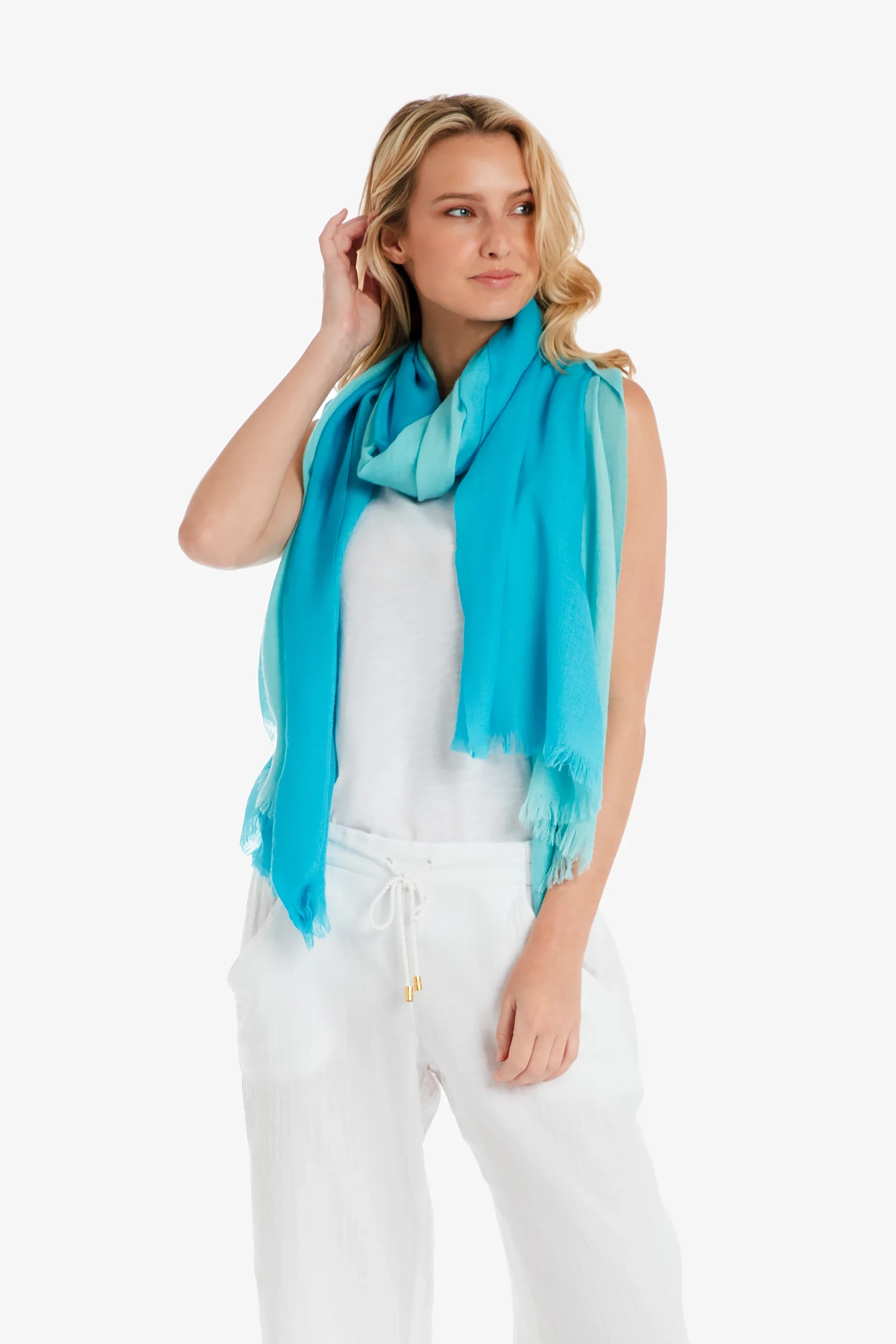 Essential Wrap - Soft & Stylish Sky Blue Scarf for Women - Perfect for Travel, Work & Casual Outfits