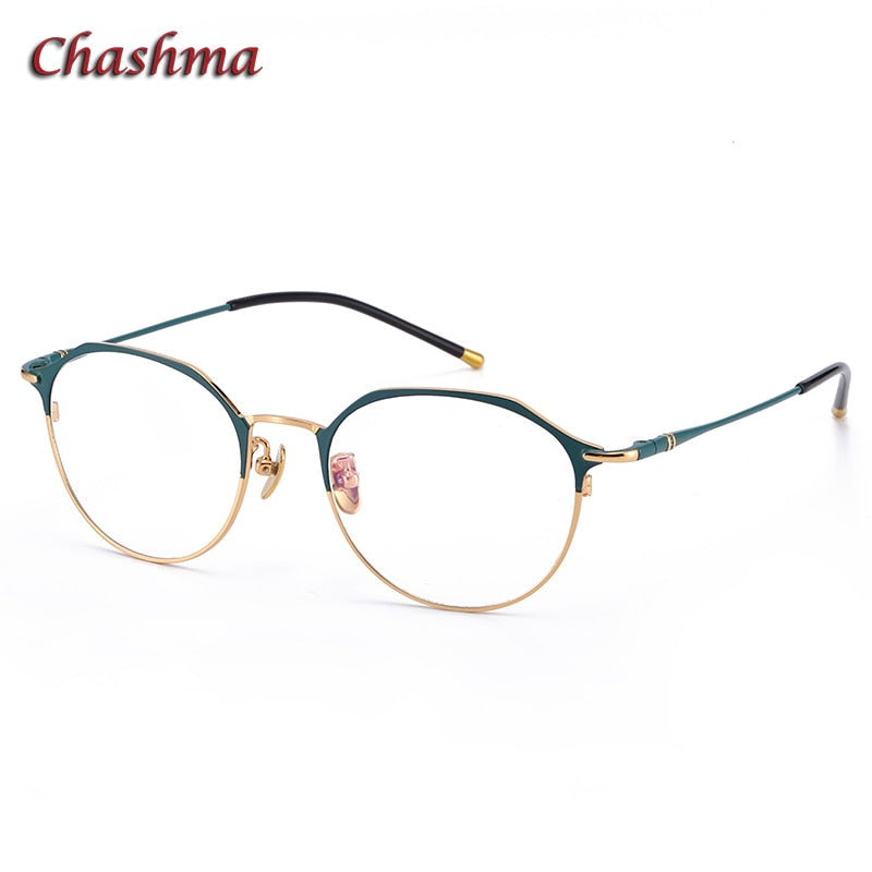Unisex Titanium Full Rim Round Eyeglasses Frame 6105 - Stylish & Durable for Men & Women - Perfect for Reading, Work, and Everyday Fashion