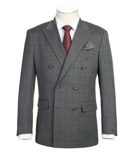 Alessandro Vitello by Renoir Slim Fit Double Breasted Suit - Size 44 | Premium Italian Wool Business Attire for Weddings, Office & Formal Events