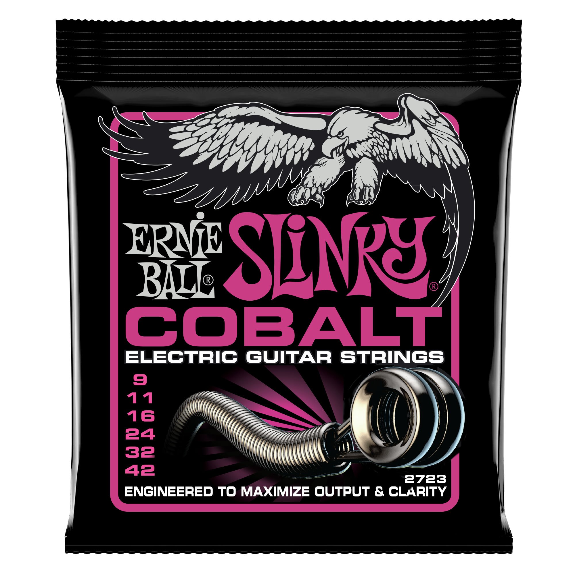 Ernie Ball Super Slinky Cobalt Electric Guitar Strings 9-42 Gauge (P02723) | Bright Tone & Extended Life | Perfect for Rock, Blues & Metal Performances