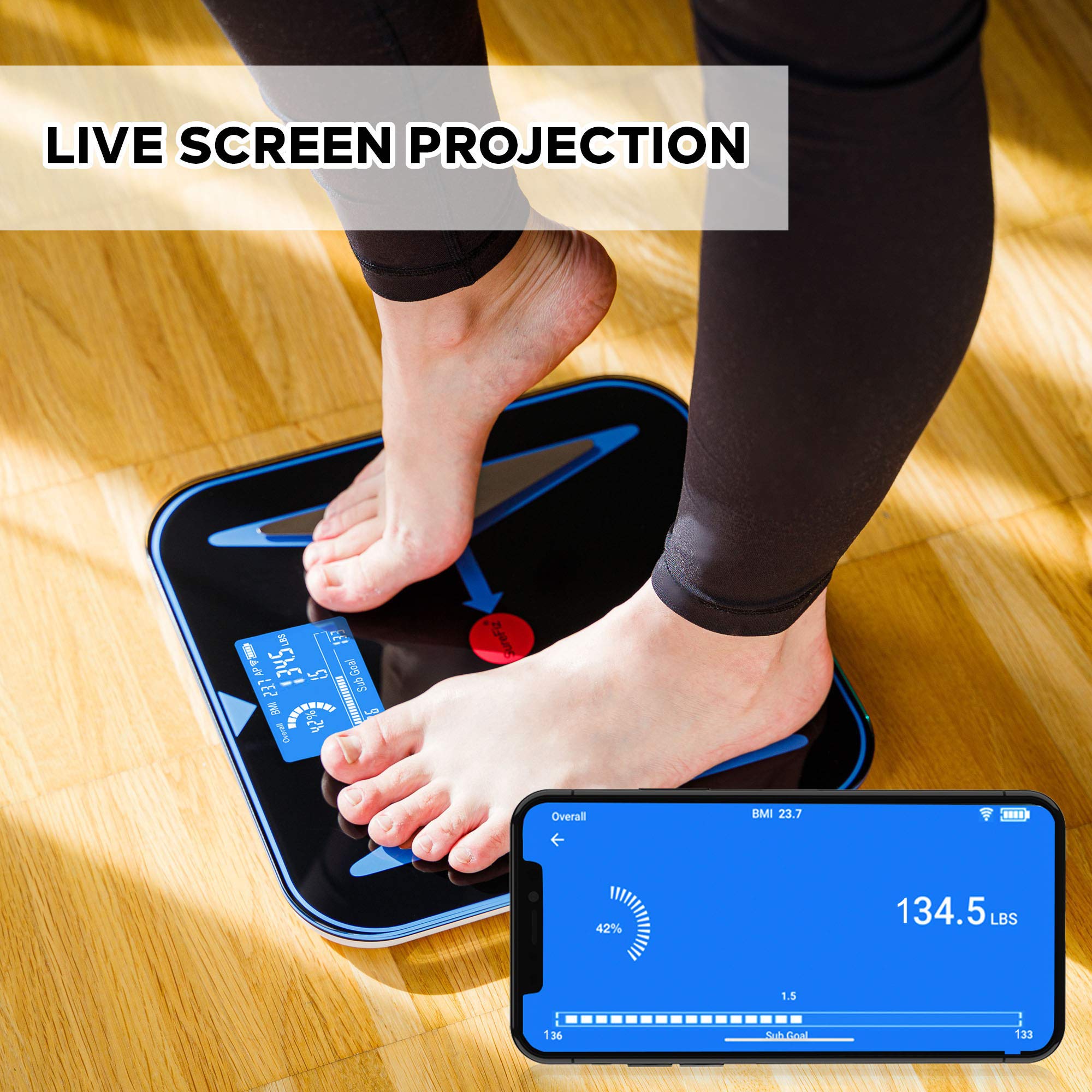 Smart WiFi Body Fat Scale with AI Whole Body Analysis - Weight Loss & Maintenance System, Food Tracking & Health Metrics - Perfect for Home Gym, Fitness Enthusiasts & Health-Conscious Families