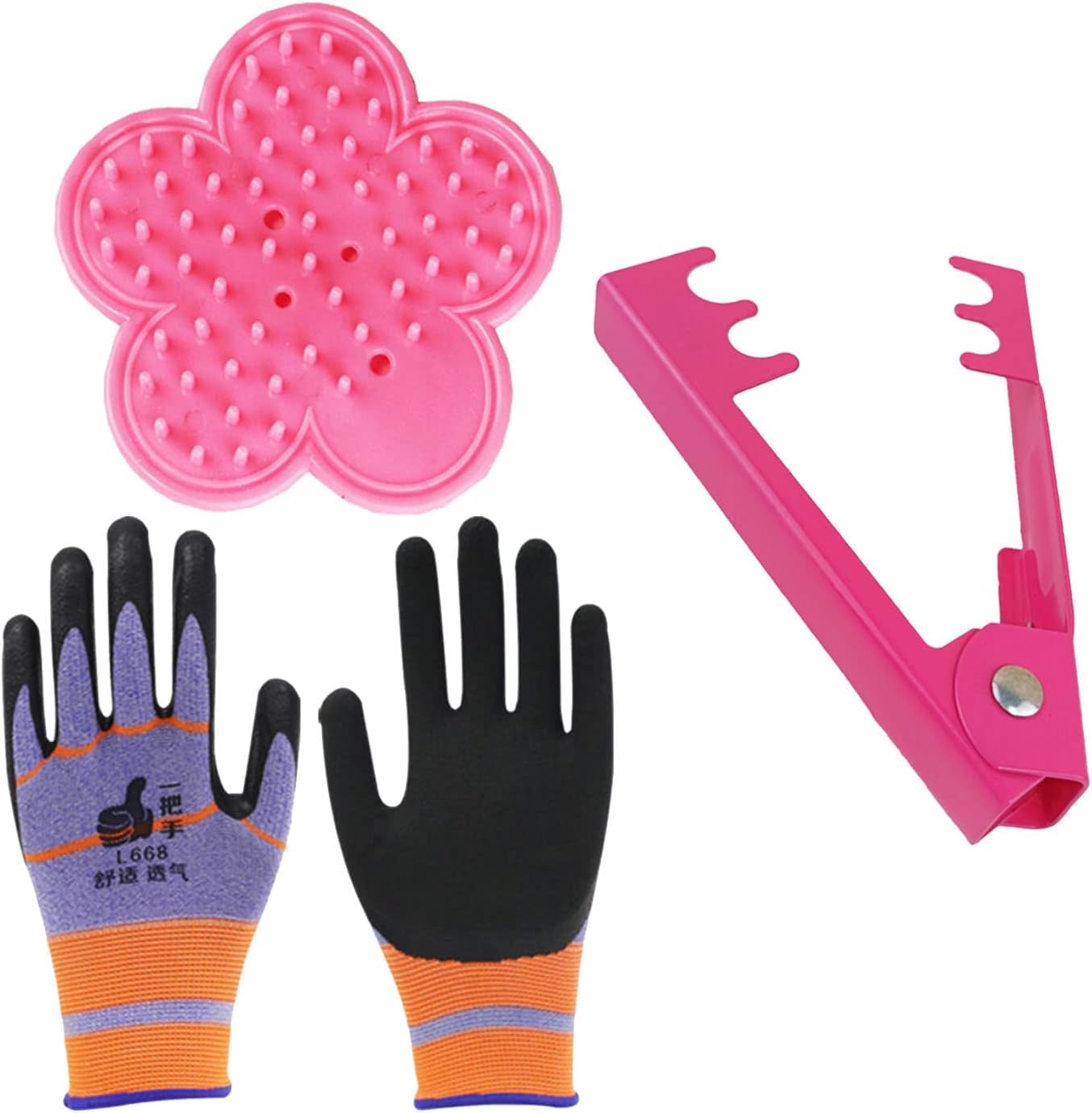 3 Pack Rose Thorn Stripper Tool - Garden Leaf Remover Set with Gloves for Pruning Roses, Flowers & Gardening | Perfect for Home Gardeners & Professional Landscapers