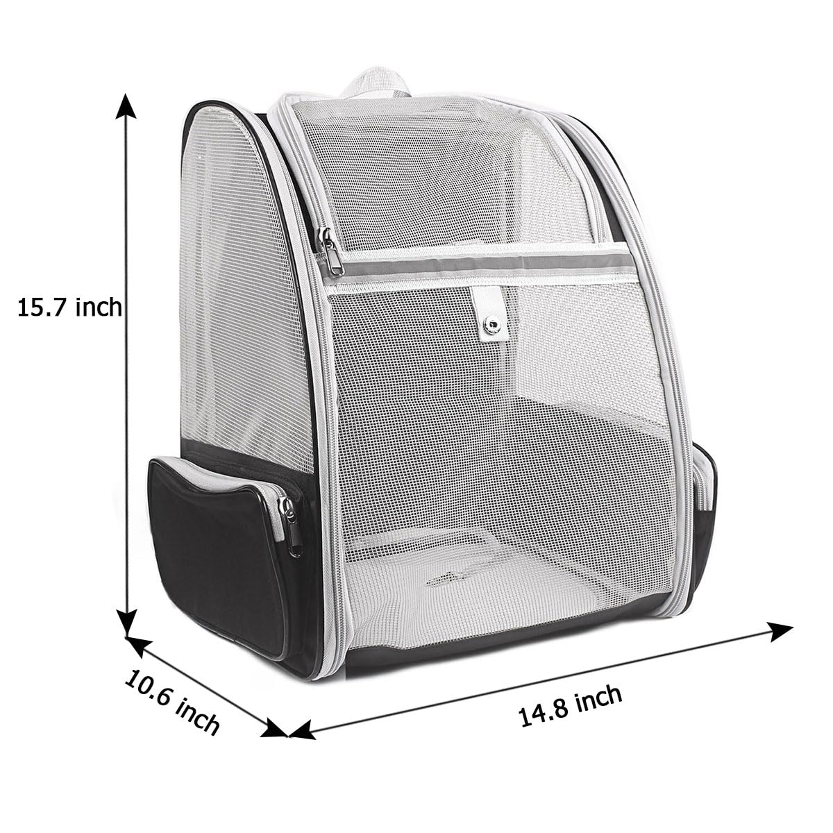 Ventilated Cat Carrier Backpack - Travel Pet Carrier for Dogs, Cats, Puppies, Birds & Bunnies | Lightweight & Breathable Design for Indoor & Outdoor Use (Black) | Perfect for Air Travel, Hiking, Vet Visits & Daily Commutes