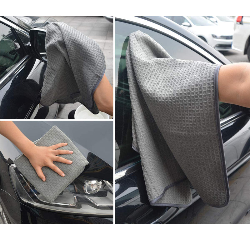 Premium Waffle Weave Microfiber Towel Set - 16x24 Inches, 380GSM, Ultra Absorbent & Quick Dry (Pack of 3) - Perfect for Gym, Spa, Beach & Bathroom Use