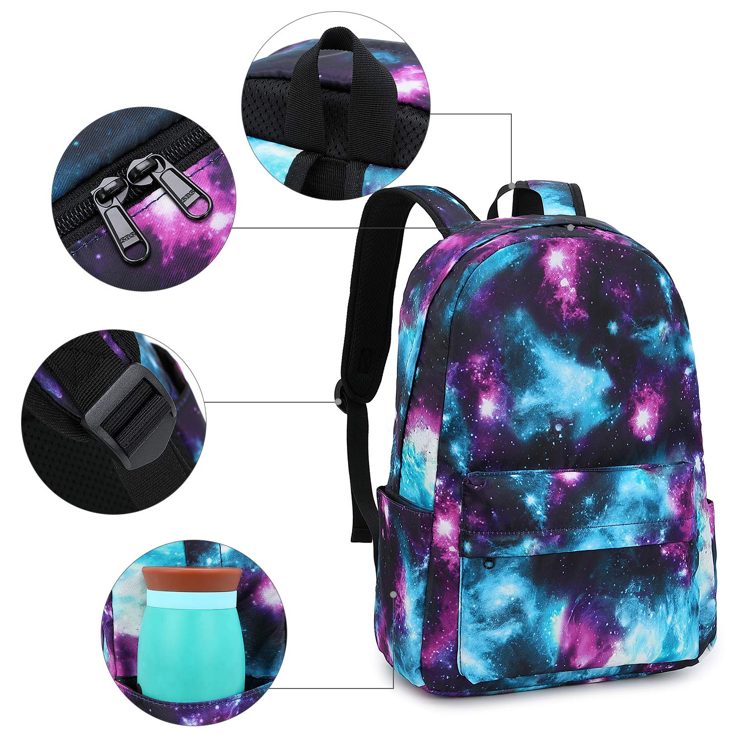Stylish Lightweight Canvas Backpack for Teen Girls - Durable School Bookbag with Multiple Pockets - Perfect for High School, College, Travel & Daily Use