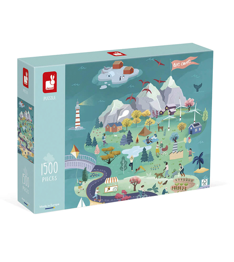 1500-Piece Trip To Harmony Islands Jigsaw Puzzle by Janod – Perfect for Family Game Night & Relaxation