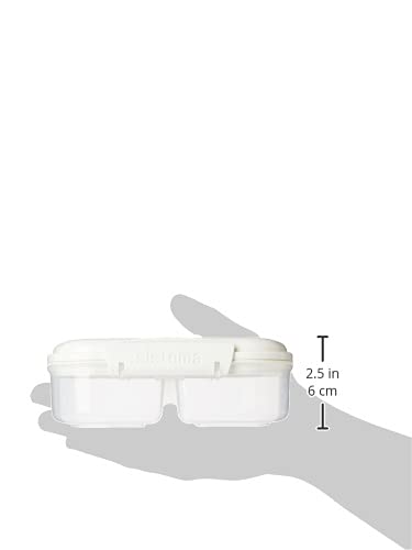 Sistema Bake IT Collection 2.6 Cup/0.6L Split Compartment Food Storage Container - Airtight BPA-Free Kitchen Organizer for Meal Prep, Leftovers & Baking Supplies (Clear/White) - Perfect for Refrigerator, Pantry & On-the-Go Lunches