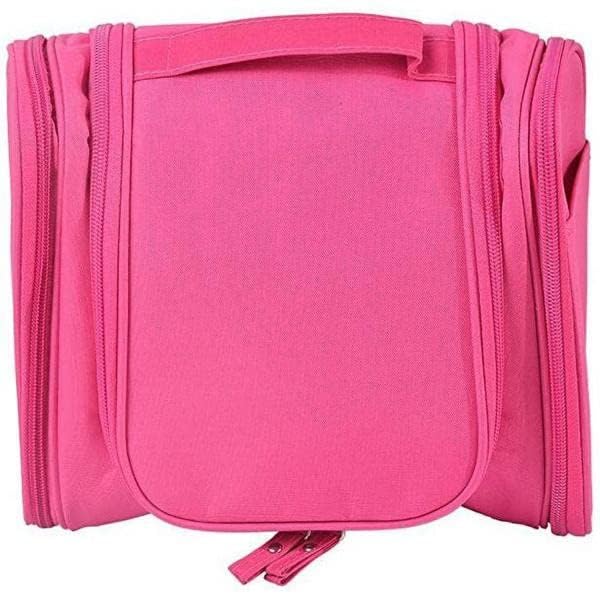 Waterproof Large Cosmetic Bag & Makeup Organizer for Women - Travel Toiletry Case with Shaving Kit, Pink (Perfect for Travel, Gym, and Daily Makeup Storage)