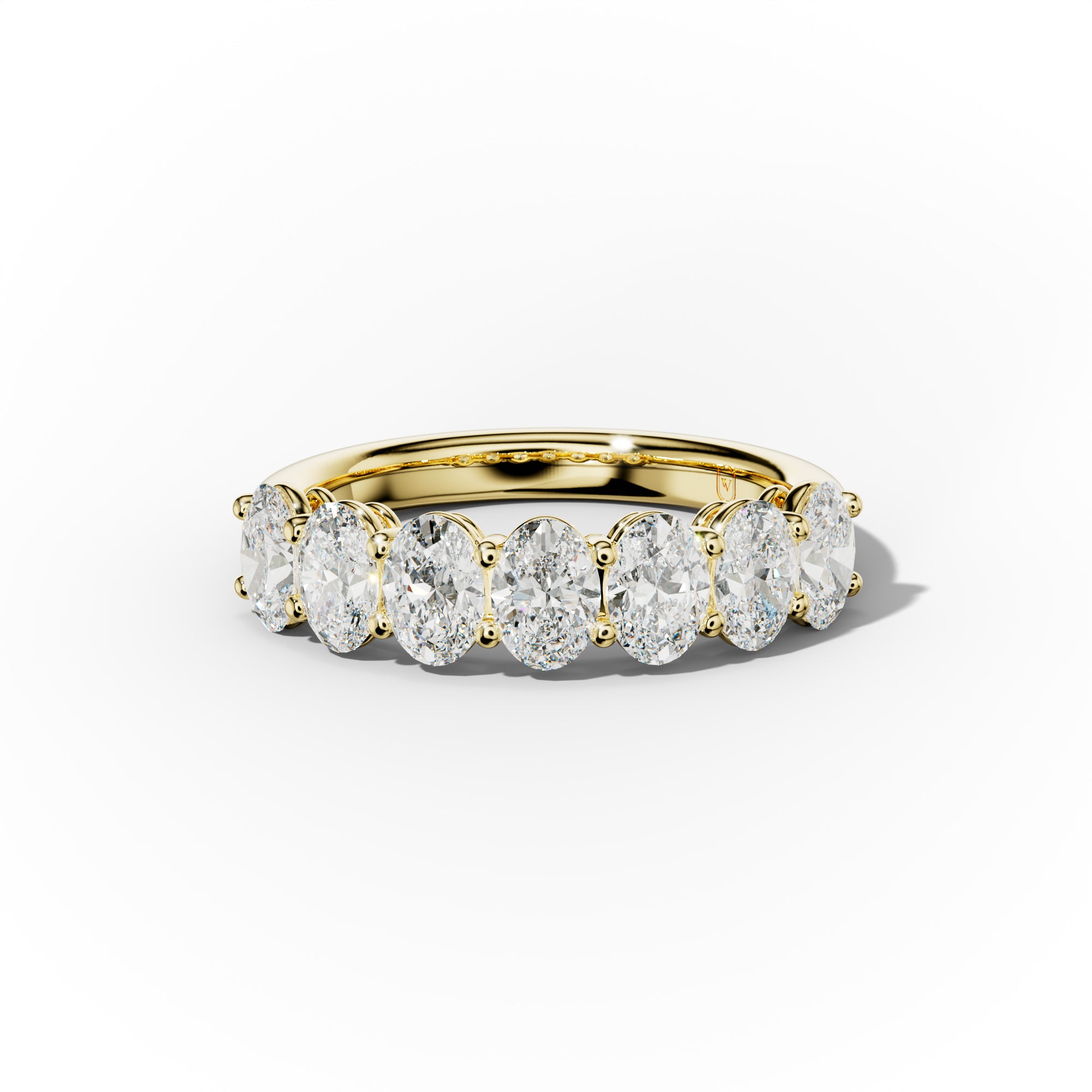 2.0 Carat Oval Diamond Anniversary Band for Women - 14K White Gold Wedding Ring, Elegant Stackable Band for Anniversary, Engagement, or Special Occasions