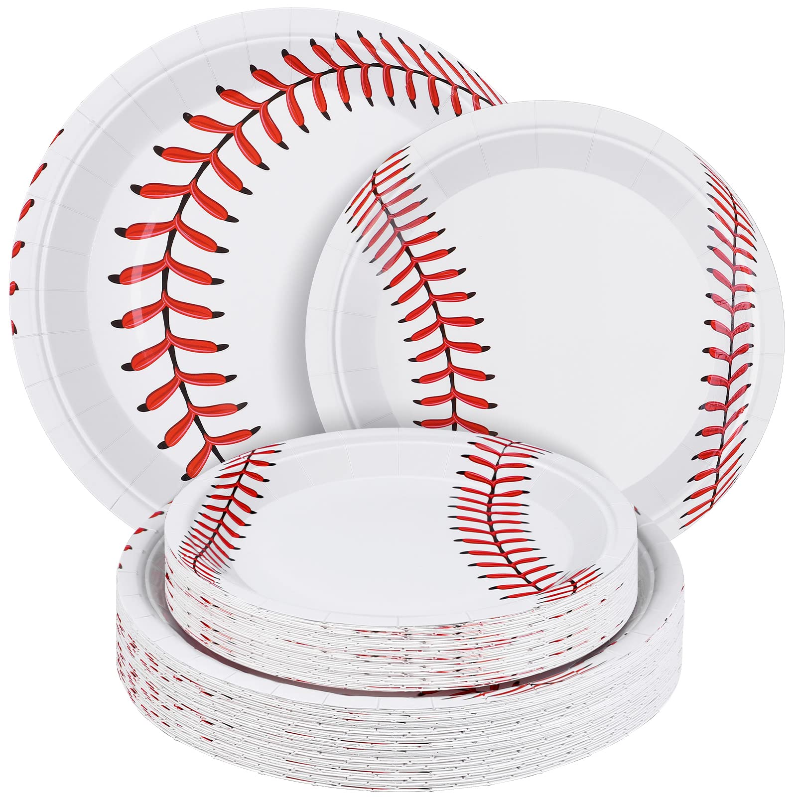 ADXCO 72 Pack Baseball Plates - 9 Inch & 7 Inch Home Plate & Round Baseball Paper Plates for Sports Theme Birthday Party, Game Day Decorations & Baseball Party Supplies - Perfect for Sports Themed Events, BBQs & Tailgating