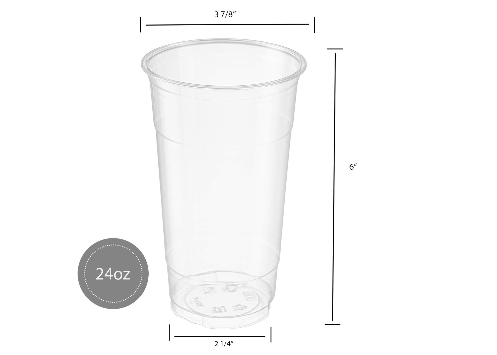 50-Pack 24oz Clear PET Plastic Cups for Iced Coffee, Cold Drinks, Smoothies, Slushies - Disposable Party Cups for BBQs, Picnics, Office Events & Home Gatherings