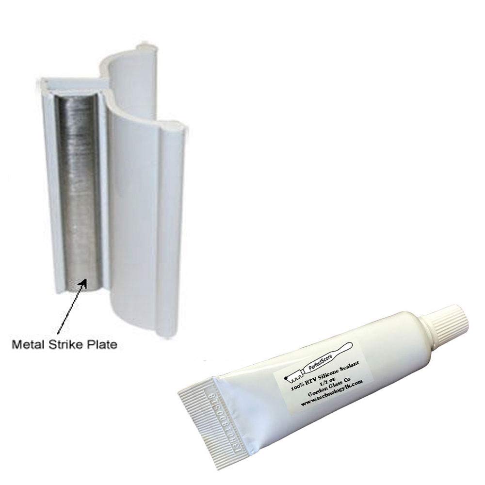 Frameless Shower Door Handle Kit with Silicone Sealant - for 3