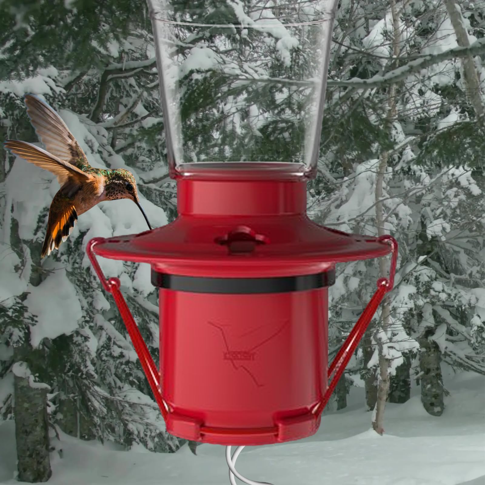Hummingbird Feeder Heater for Freezing Outdoors - Attaches to Feeder Bottom - Red Bird Feeder Warmer for Backyard, Garden, Patio & Yard - Perfect for Winter Bird Feeding (Heater Only, No Feeder Included)