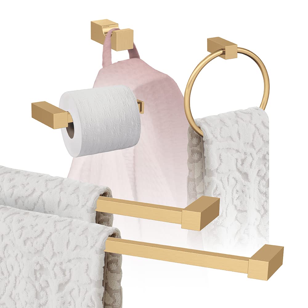 Amerock Champagne Bronze 5-Piece Bathroom Accessories Set - Elegant Towel Bar, Toilet Paper Holder & More for Modern Bathroom Decor