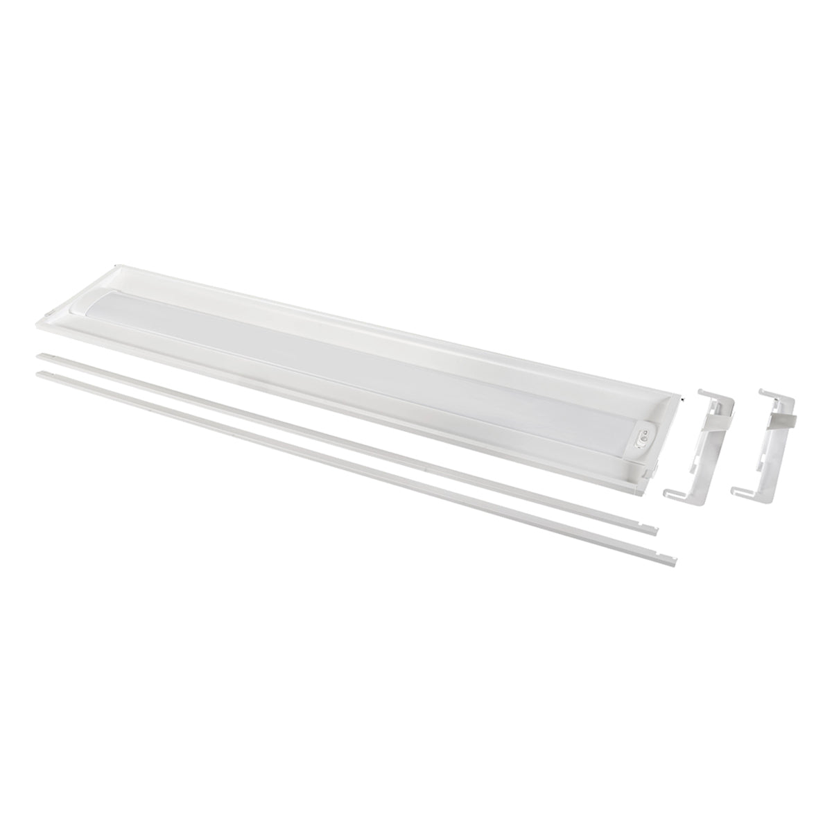 1x4 LED Troffer Retrofit Light Fixture - 24W/30W/35W, 4550 Lumens, 3500K/4000K/5000K CCT, 120-277V, Center Basket - Perfect for Office, Warehouse & Commercial Lighting