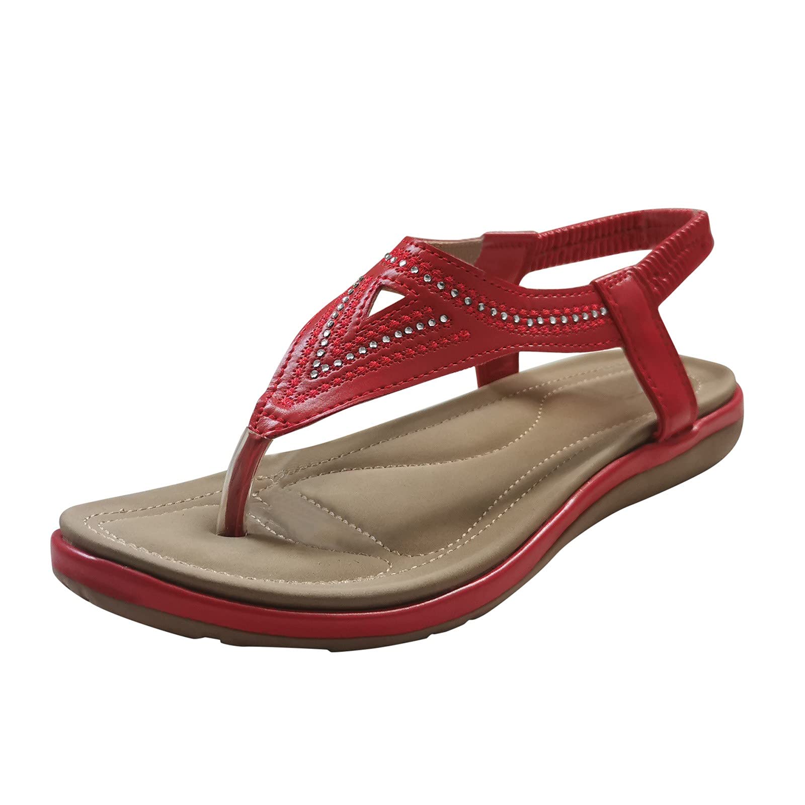 Breathable Rhinestone Elastic Women's Sandals - Open Toe Summer Beach Shoes for Women | Perfect for Beach Vacations, Pool Parties & Casual Outings